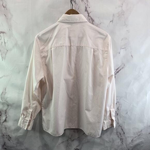 Foxcroft Shirt Womens 12 Large Pink Button Up Wrinkle Free Shaped Non Iron - Picture 5 of 13